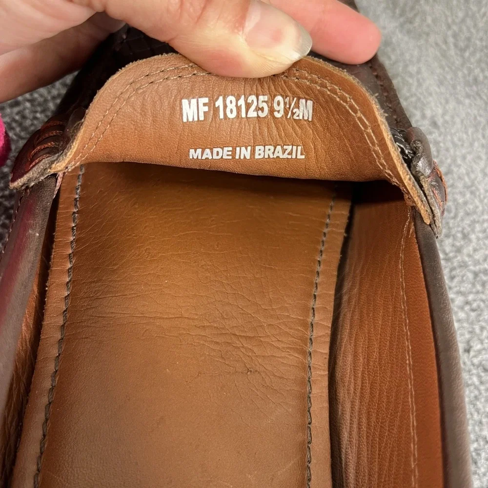 Mercanti Fiorentini Brown Driving Woven Horsebit Loafer Men's MF18125 Size 9.5 M